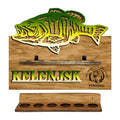 Personalized Fishing Rod Holder Wall Mount Custom Name Fishing Pole Rack for 6 Rods, Wooden Fishing Pole Rod Holders for Garage Storage Organizer Gifts for Men Women (6 Slots)