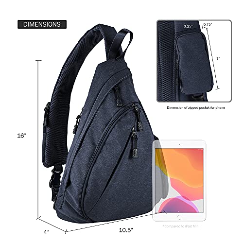 JESSIE & JAMES Peyton Crossbody Sling Backpack Concealed Carry Purse For Women Men Outdoor Chest Bag Shoulder Backpack - color: Navy