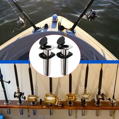 2PCS Flush Mount Fishing Rod Holder Stainless Steel, 90 Degree