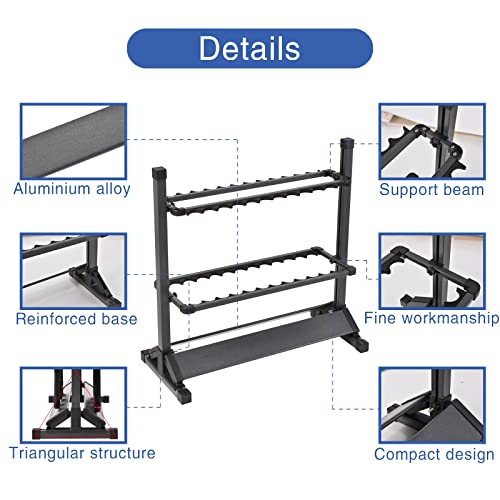 JOYWAVE Fishing Rod Holders,Aluminium Fishing Pole Holders,Portable Fishing Rod Rack,Holds Up to 24 Rods,Fishing Pole Vertical Ground Display Rack - color: White