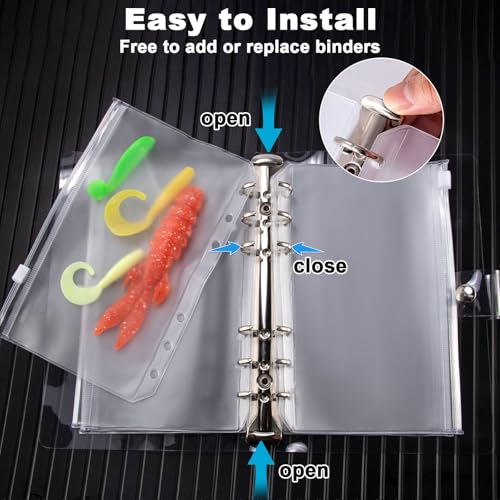 Dr.Fish Bait Binder Bags Worm Wallet Binders Travel Portable Compact Tackle Storage for Soft/Hard Baits, Leaders, Lines, Rigs - color: Lures Binders, S:4-3/10" X 6-7/10"