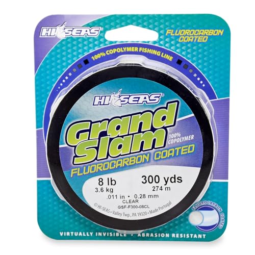 HI-SEAS Grand Slam Fluorocarbon Coated Fishing Line - color: Clear, size: 8 lb test / Filler Spool