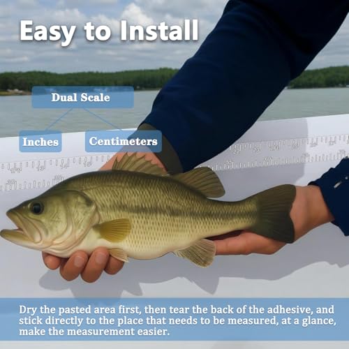Fish Measuring Ruler Sticker, 39inch Fish Measuring Tape Waterproof Adhesive Fish Ruler for Boat Clear Tape for Kayak, Fishing Rod, and Workbench