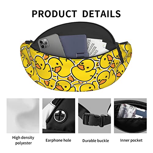 Cute Rubber Ducky Fanny Pack Crossbody Waist Bag Pack for Men Women. Belt Bag for Travel Walking Running Hiking Fishing. - color: Cute Rubber Ducky