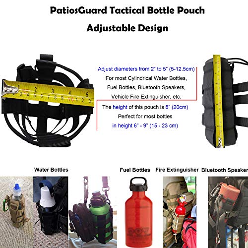 Tactical Water Bottle Pouch for Molle Systems, Adjustable Outdoor Sports Kettle Carrier Holder (3 Colors Available) - color: Green