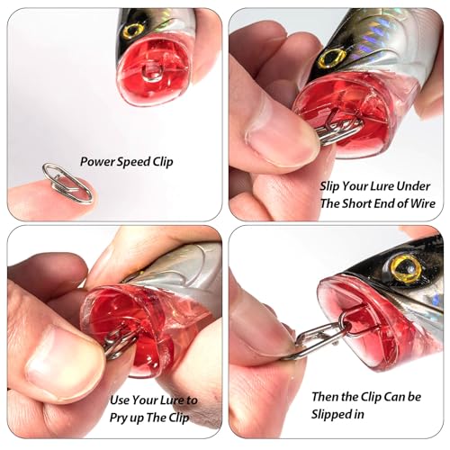 Dr.Fish Fishing Speed Clips Power Quick Clips for Fishing Lures Quick Change Stainless Steel Lure Snaps Saltwater Freshwater Crankbait Tackle Snaps - color: XL-175LB-1.2", size: 40 Pack