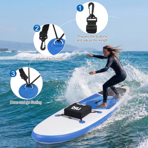 Hsei 2 Pack Paddleboard Cooler Deck Bag - Oxford SUP Insulated Storage Bag for Drinks, Lightweight Waterproof Paddle Board Accessories, 360° Adjustable Straps for Kayaking Surfboard Beach Camping