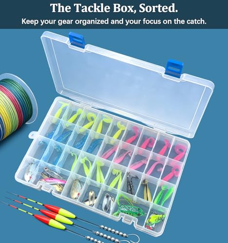 Qualsen 2 Pack 34 Grid Plastic Organizer box with Adjustable Dividers, Fishing Tackle Box and Bead Organizer Box for Jewelry, screw, Earrings, Art Craft, Tools, Fishing Hooks, and Small Accessories - size: 34 Gird-2pcs