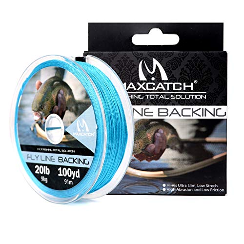 M MAXIMUMCATCH Maxcatch Braided Fly Line Backing for Fly Fishing 20/30lb(White, Yellow, Orange, Black&White, Black&Yellow, Blue, Pink, Green, Purple) - color: Blue, size: 20lb,300yards