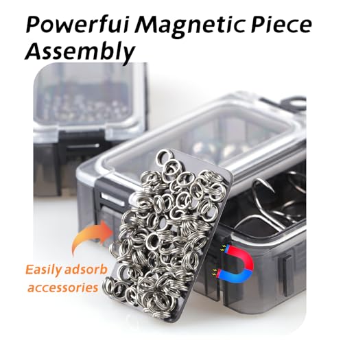 Tackle Box Organizer - 4PC Small Boxes with Magnetic & Waterproof Tackle Trays, Luminous Tackle Storage System, Portable Customizable Compartments for Fishing Gear Organization On-the-Go (Anglers)