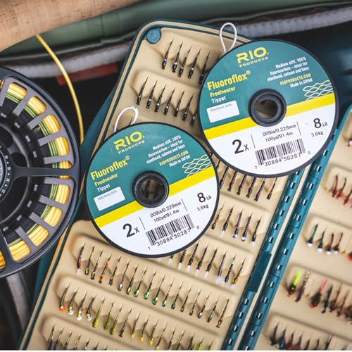 RIO Products Fluoroflex Freshwater Tippet – 100% Fluorocarbon, Medium-Stiff Leader for Steelhead, Salmon, Trout, and Bass – Abrasion Resistant – 25 or 30 yd Spool, 0X–20lb Sizes - size: 16lb