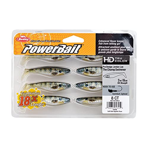 Berkley PowerBait The Champ Swimmer Fishing Soft Bait - color: HD Bluegill, size: 3"