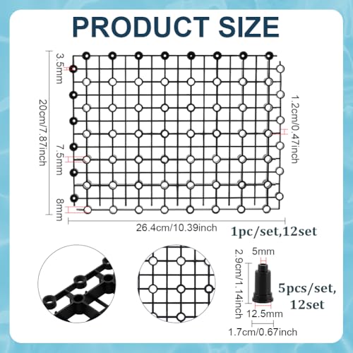 PH PandaHall 12 Sets Fish Tank Divider, Aquarium Divider Filter Bottom Black PP Plastic Aquarium Bottom Divider Fish Tank Isolation Boards for Aquarium Setup Fish Breeding Decoration, 10.39x7.87 inch - color: Black