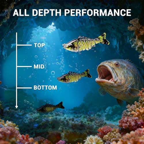 Keenjorika Fishing Lures Multi Jointed Fish Fishing Kits, Slow-Sinking Lifelike Segmented Swimbait Crankbaits, Realistic Swimming Action for Bass, Trout, Pike & Walleye, Freshwater and Saltwater - color: 3 Pack-Style 9