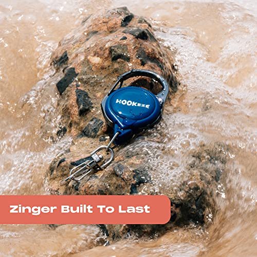 HOOK-EZE Fly Fishing Zinger Retractor for Anglers Vest, Pack of 3 - Fishing Gear and Equipment for Nippers, Forceps, Fly Float Ant, Belt Loops & Backpack - color: Blue