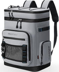 Hulongo Large Waterproof Insulated Cooler Backpack for Men & Women, Leak Proof Cooler Backpack for Camping, Beach, Fishing, Picnic, Travel, Outdoor, 30L, 48Cans - color: gray