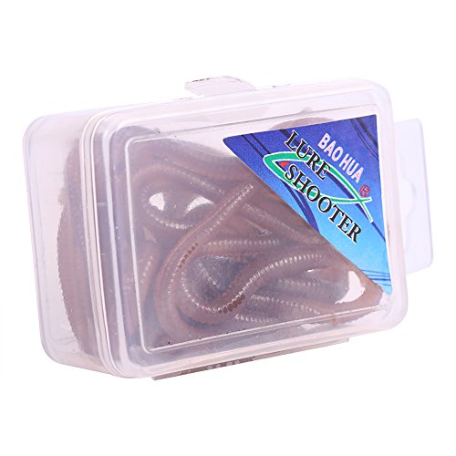 Joyzan Fishing Bait,Soft Lure Trout Fake Earthworm Bass Artificial Worm Kit | Faux Lures Trick Toy Drop Shot Bloodworm Grub Stickbaits Realistic Tackle Lifelike Shaped Stretchy Fresh Water PVC 18PCS