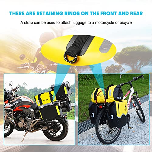 WILD HEART Waterproof Bag Duffel Bag 20L 30L 40L with Welded Seams Shoulder Straps, Mesh Pocket for Kayaking, Camping, Boating,Bicycle,Motorcycle - color: yellow, size: 20L
