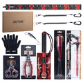 Goture Fishing Tool Kit,Fishing Pliers,Fillet Knife with Sheath,Fish Lip Gripper,Fish Hook Remover,Lanyard,Line Scissors,Sharpener,Stainless Steel Soap,Saltwater Gear Kit,Red/Pink,Gifts for Men/Women - color: A10:10pcs Fishing Tool Kit
