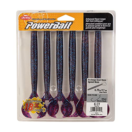 Berkley PowerBait Speed Boss Fishing Soft Bait - color: Blue Fleck, size: 6 3/4"