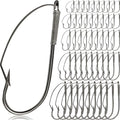 Sumind Weedless Wacky Rig Hooks Bass Carbon Steel Fishing Hooks for Wacky Rigging Worm Lure Baits - size: 1/0#