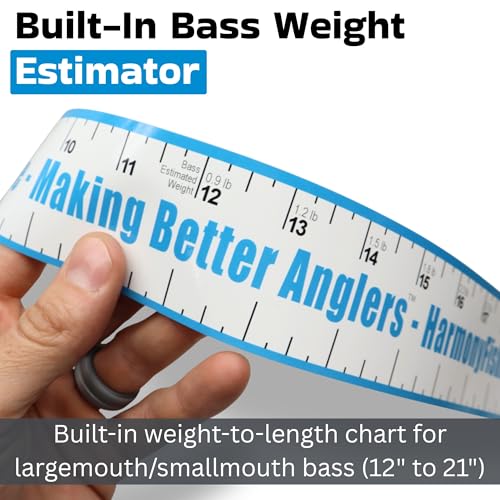 Harmony Fishing - Pro-Series 21" Bass Fishing Ruler Decal with Weight Estimator (3 Pack)
