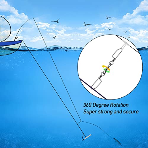 Dr.Fish 20 Pack Double Snap Swivels, High Strength Crane Barrel Swivels Coastlock Snaps Stainless Rust Resistant Saltwater Connector Trolling Planer Board Line Release Clips - size: #8*#0(Snap)-44LB