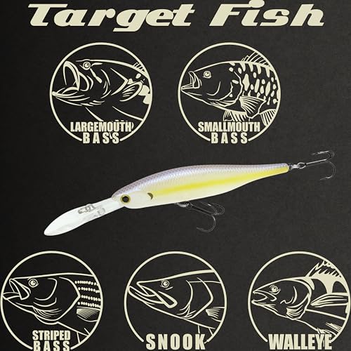 LUCKY CRAFT Lightning Staysee 90SP Freshwater Fishing Lures, Suspending Jerkbait with Long Bill, Fishing Gear for Bass, Smallmouth, Walleye, Pike, Tackle Box Accessories - color: 250 Chartreuse Shad