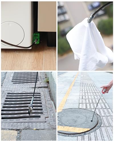 118" Flexible Grabber Claw Tool Reacher, Drain Snake Hair Drain Clog Remover Tool with 4 Claws Bendable Hose for Litter Pick, Home and Kitchen Sink, Drains, Toilet - style: 118 IN