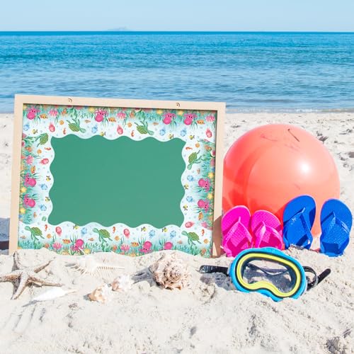 Whaline 32.8 Ft Summer Under The Sea Bulletin Board Borders Ocean Creature Die-Cut Rolled Border Trim for School Classroom Office Chalkboard Decoration - style: Ocean Creature