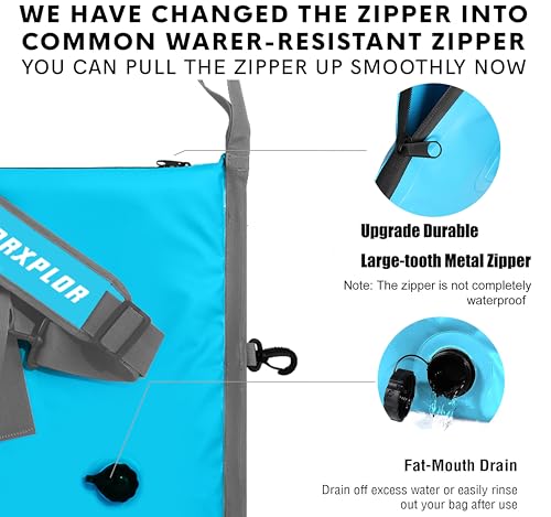 MORXPLOR Insulated Fish Cooler Bag for Fishing 41x17 47x17In 50x20In 60x24 72x30 80X40 Inches,Large Insulated Fish Kill Bag,Fishing Catch Bag Cooler with Water-resistant Zipper - color: 47inch Blue