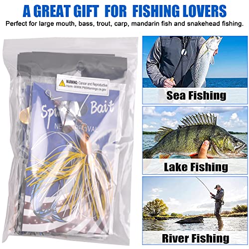 Spinnerbaits Buzzbaits Bass Fishing Lures Kit Buzz Bait Multicolor Spinner Bait Swimbait Metal Jig Lure for Bass Pike Trout Fishing - style: A-12pack