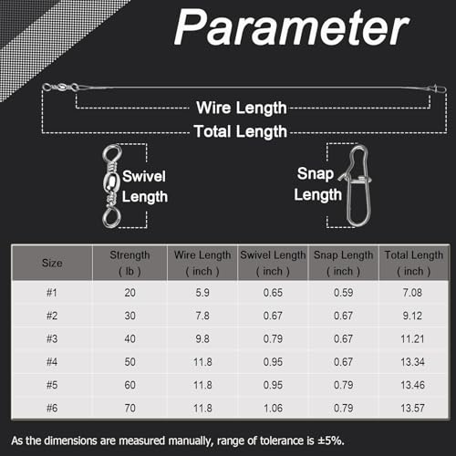 QISHUO Rigs Stainless Fishing Leader Steel High Strength Fishing Leader Saltwater Fishing Freshwater Wire Leaders Lures White Nickel - size: Size #3 (9.8in-40lb) 30pcs