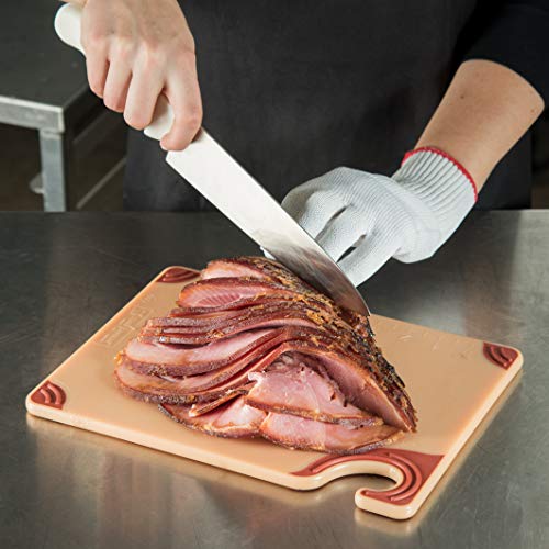 San Jamar Saf-T-Grip Plastic Cutting Board with Safety Hook, 9" x 12" x 0.375", Brown - color: Brown