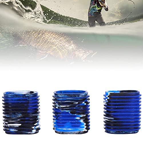 HERCHR Fishing Reel Grip, 5 pcs Non-Slip Rubber Universal Casting Spinning Fishing Rod Sleeve Baitcaster Knob Covers Fishing Reel Handle Grip - color: Blue