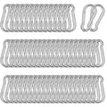 60PCS M5 Heavy Duty Carabiner Clip, 2Inch Snap Hook Quick Link Small Carabiner Clips,Spring Link Buckle for Fishing Camping Hammock Dog Leashes-220LBS Holding Capacity (Silver) - color: Silver, size: 60PCS-M5