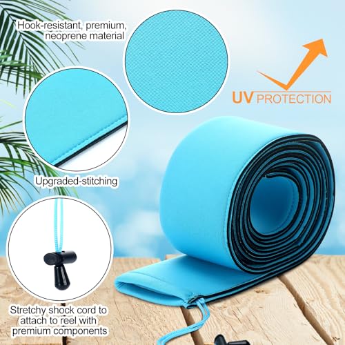 VioraWhite 2 Pcs 69 Inches Neoprene Fishing Rod Sleeves Floating Fishing Pole Cover for Casting Pole Lightweight Rod Socks for Storage and Transport,UV Resistant,Protection Solution