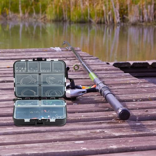 Fishing Tackle Box, Waterproof Double-Sided Utility Fishing Lure Storage Organizer with Removable Dividers for Hooks, Baits