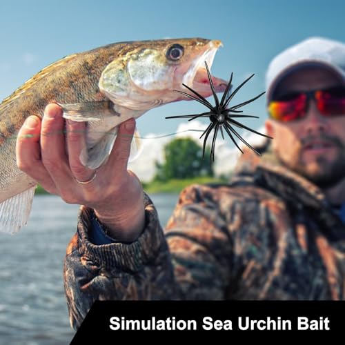 Tentacle Creature Lure Floating Fishing Lure Simulation Sea Urchin Bait Artificial Baits for Bass Fishing - color: Dark green
