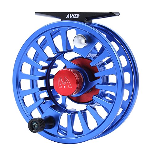 Maxcatch AVID Fly Fishing Reel with CNC-machined Aluminum Body - 1/3, 3/4, 5/6, 7/8, 9/10 Weights(Black, Green, Blue) - color: Fly Reel Blue, size: 9/10wt