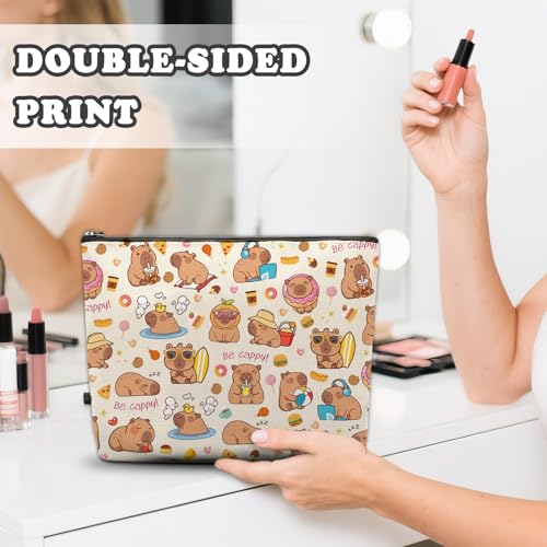 Capybara Makeup Bag, Capybara Gifts For Women, Capybaras Makeup Pouch, Travel Toiletry Bag With Zipper, Birthday Gifts For Mom Sister, Travel Toiletry Bag - color: Capybara