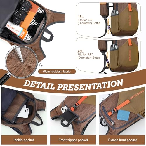 BECOJADDE 20L Small Hiking Backpack for Men Women Foldable Packable Back Pack Ultralight Hiking Daypack for Travel Camping Outdoor, Chocolate Brown - color: Chocolate Brown, size: 20L