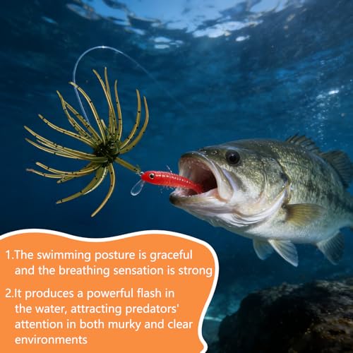 4Pcs Sea Urchin Soft Bait, Realistic Fuzzy Dice Fishing Lure,Floating TPR Swimbait with Reflective Stars, Plastic Baits for Bass Fishing,Drop Shot,Wacky Rig/Neko Rig & Finesse,Slow Sinking