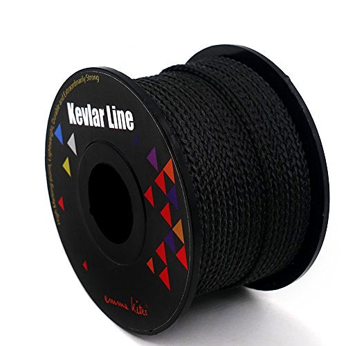 emma kites 100% Black Kevlar Braided Cord (0.4~4.6mm Dia, 50lb~1700lb) High Strength, Abrasion Flame Resistant, Tough Survival Tactical Cord Model Rocket Paracord Snare Line Fishing Assist Cord - size: 1050Lbs&core | 50Ft