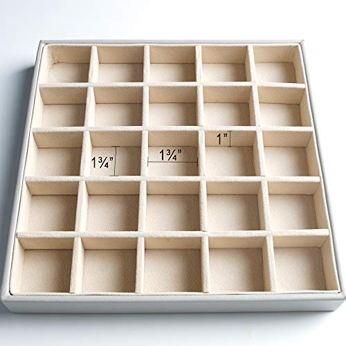 Frebeauty Earring Organizer Classic Jewelry Box 50 Slots Double Layer Jewelry Storage Case with 6 Necklace Hook and Bracelet Pocket(Grey) - color: Grey
