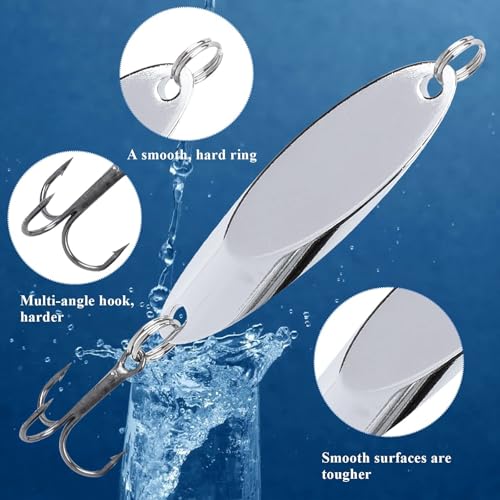 Fishing Lures Fishing Spoons, 5pcs/25pcs/30pcs/50pcs Trout Lures Bass Lures Hard Metal Spinner Baits for Salmon Bass Trout - color: 30PCS