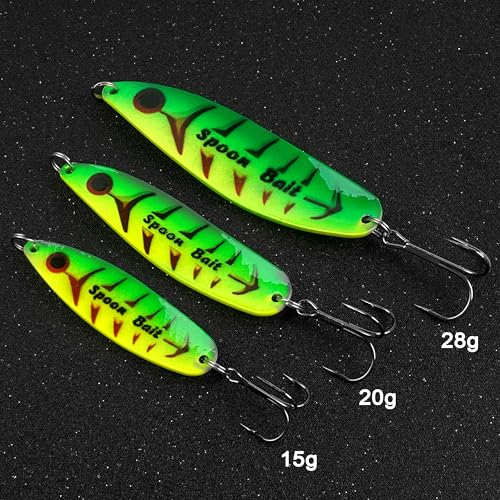 Fishing Spoons Lure Jigs, 5pcs Jigging Spoon Saltwater Fishing Lures Slow Vertical Jigs Metal Baits for Trout Bass Tuna Salmon Sailfish Snapper - color: A-5pcs, size: 1oz(28g)
