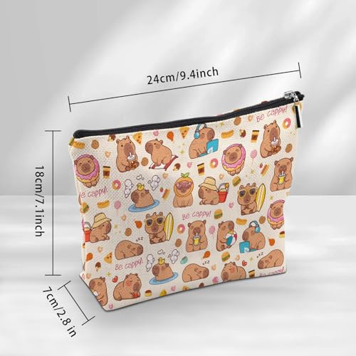 Capybara Makeup Bag, Capybara Gifts For Women, Capybaras Makeup Pouch, Travel Toiletry Bag With Zipper, Birthday Gifts For Mom Sister, Travel Toiletry Bag - color: Capybara