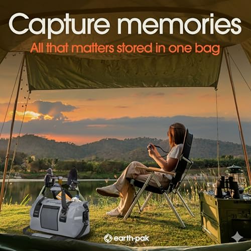 Earth Pak Waterproof Duffel Bag - Heavy Duty Motorcycle Dry Bag with Large Storage Space Perfect for Traveling, Camping, Kayaking, Fishing & Canoeing Bag 50L/70L/90L/120L Sizes - color: Gray, size: 90L