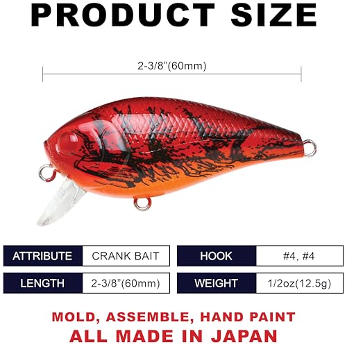 LUCKY CRAFT LC 1.5SSR, Wobbling Freshwater Lake Bass Fishing Bait - color: 137 TO Craw
